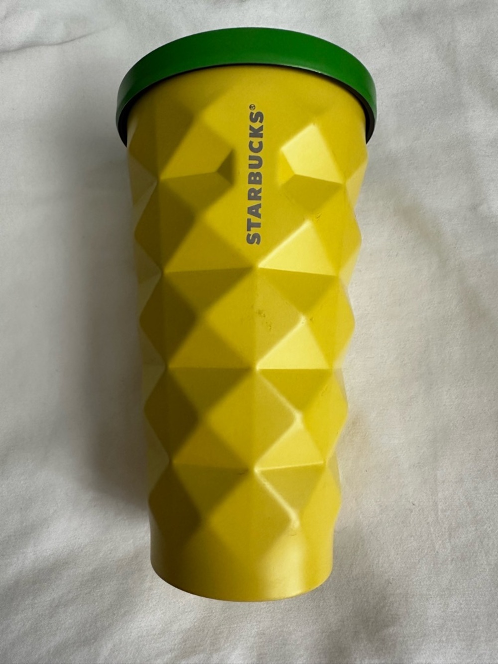 STARBUCKS Hawaii Pineapple Tumbler Yellow Green 16 oz Stainless Steel Cup